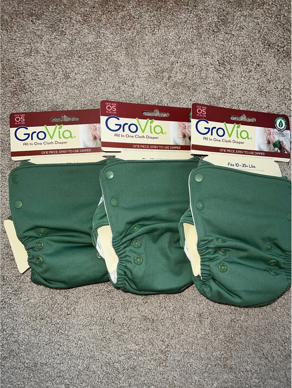 NIP 3 Grovia all in one organic diapers basil